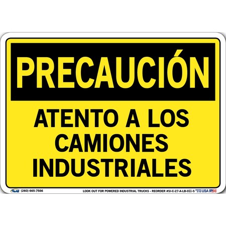 Vestil Vinyl Label Sign, 7-1/2" Height, 10-1/2" Width, Vinyl Label, Rectangle, Spanish SI-C-27-A-LB-011-S